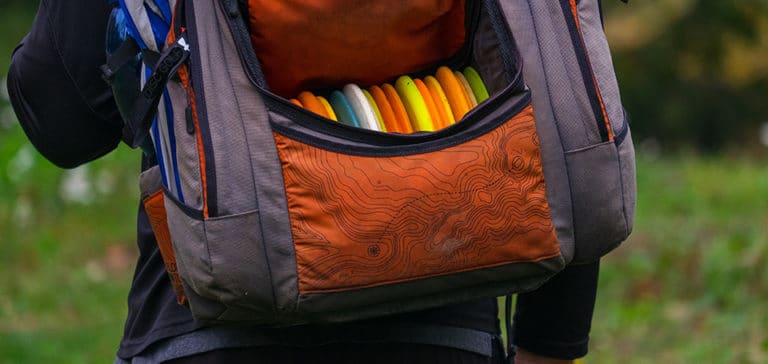 disc golf bag with discs