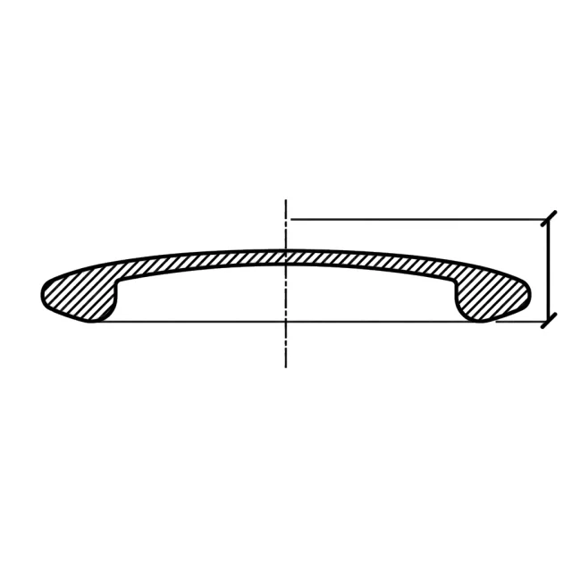 Section drawing of a disc golf disc with the height dimensioned